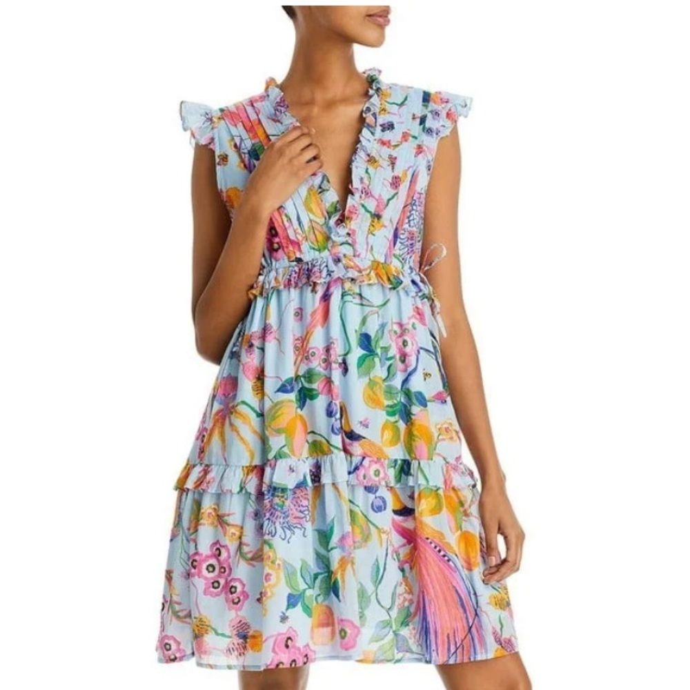 New: Banjanan Chandra Dress. Cool Blue. Organic Cotton. Size Medium